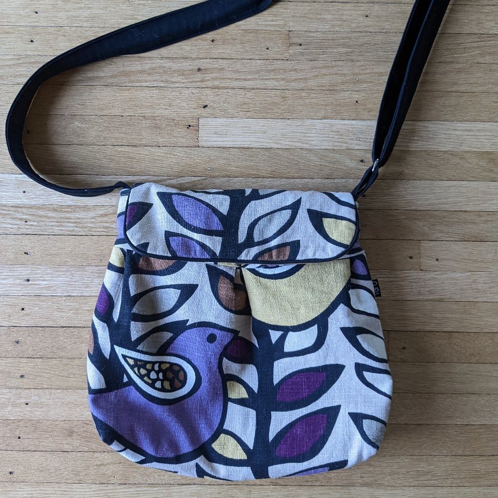 HANDMADE Crossbody Purse in cute bird print